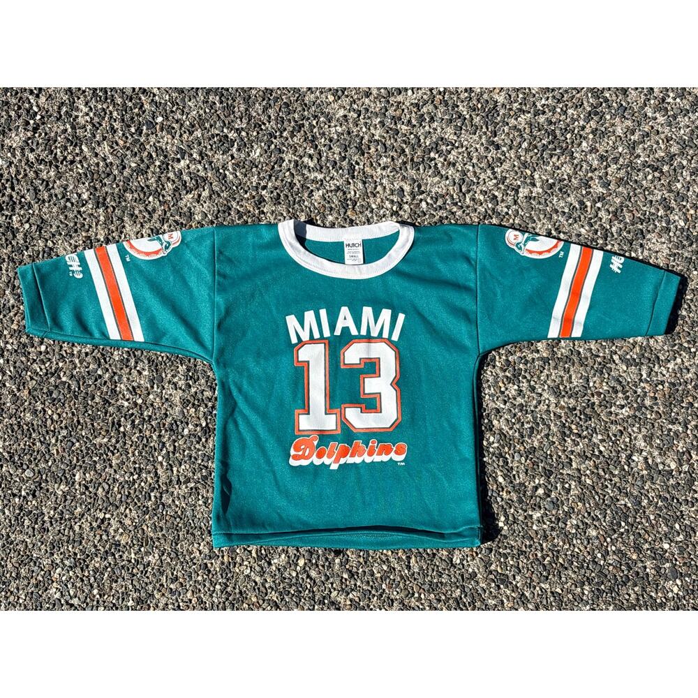 VTG 80s NFL Miami Dolphins 13 Hutch long sleeve Jersey Youth Small Dan Marino - Picture 3 of 6